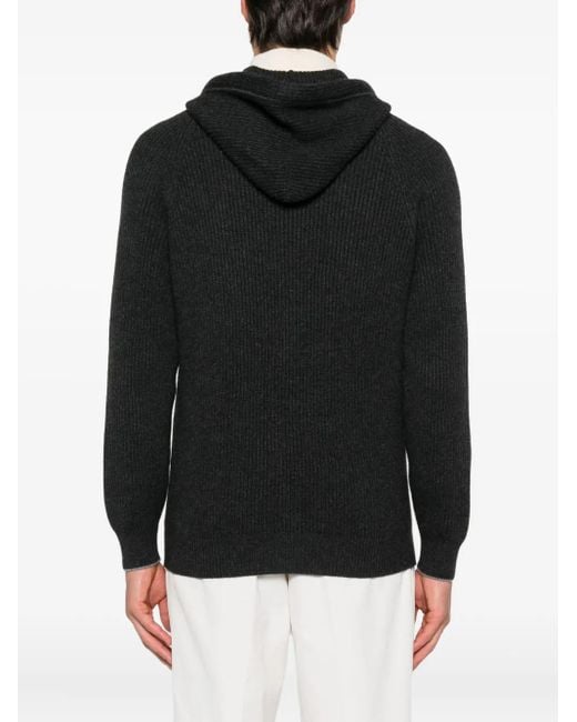 Brunello Cucinelli Black Cashmere Cardigan for men