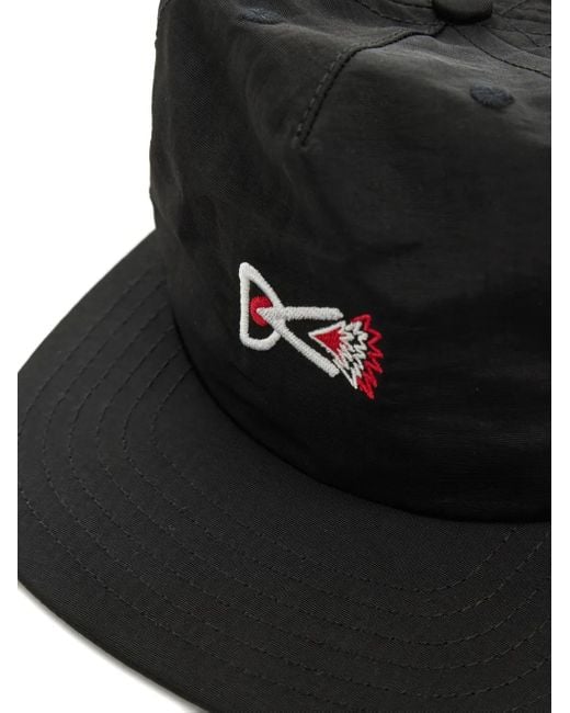 District Vision Black Embroidered-Panel Cap
