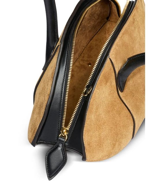 Nina Ricci Metallic Medium Le Bal Suede Zip Shoulder Bag