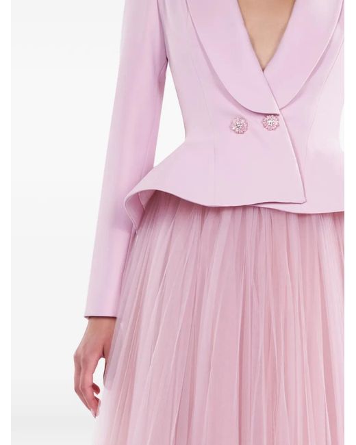 ARAFTU Pink Peplum Tulle-Skirt Dress
