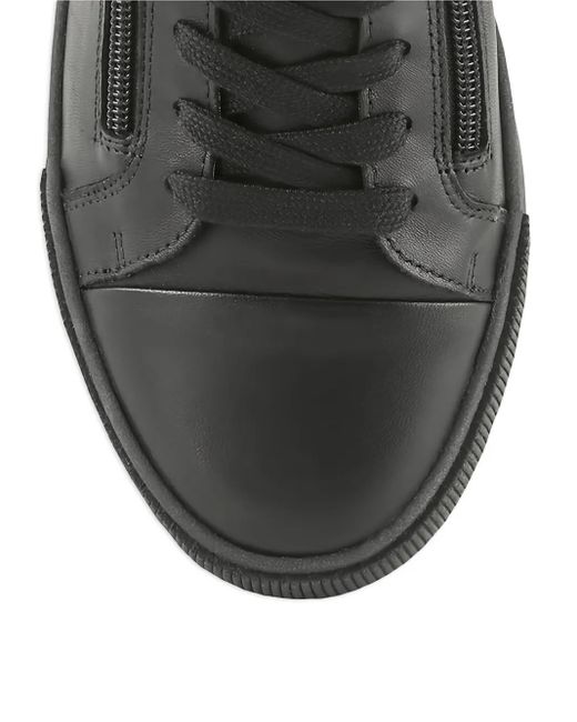 Högl Black Comfy Leather Zip-Detail Sneakers