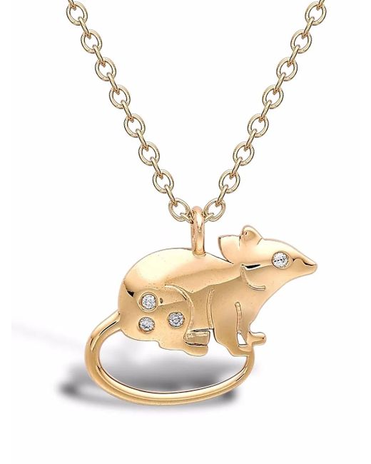 Pragnell 18Kt Geelgouden Zodiac Halsketting Met Hanger En Diamant in het White