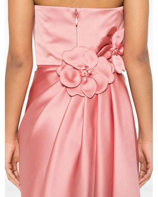 Elie Saab Pink Floral-Appliqué Gown