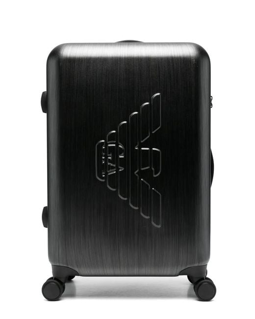 Emporio Armani Black Logo-Embossed Luggage for men