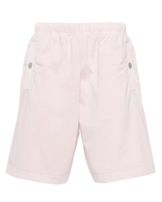 Stone Island Pink Mid-rise Cotton Track Shorts for men