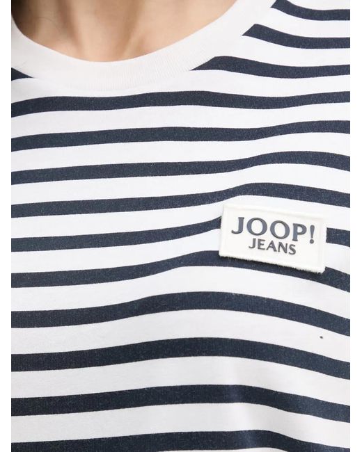 Joop! Blue Teele Striped Logo-Patch T-Shirt