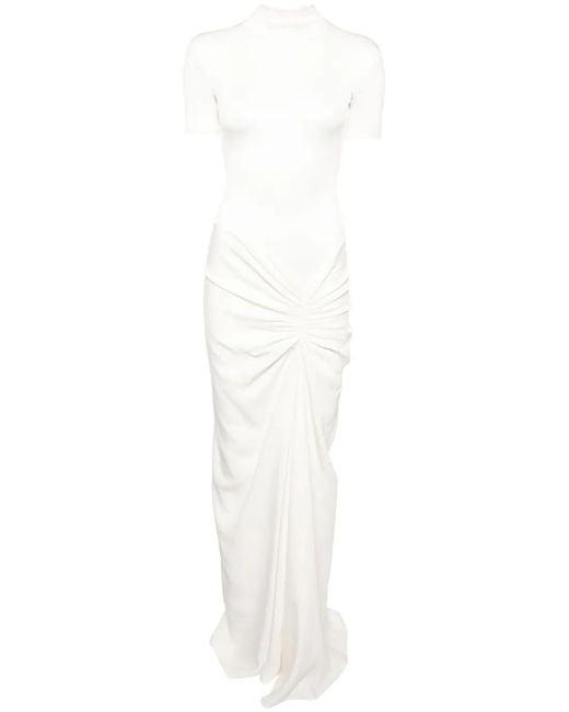 Christopher Esber White Ruched Gown