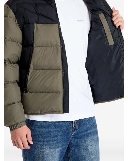 Napapijri Gray Padded Colour-Block Jacket for men