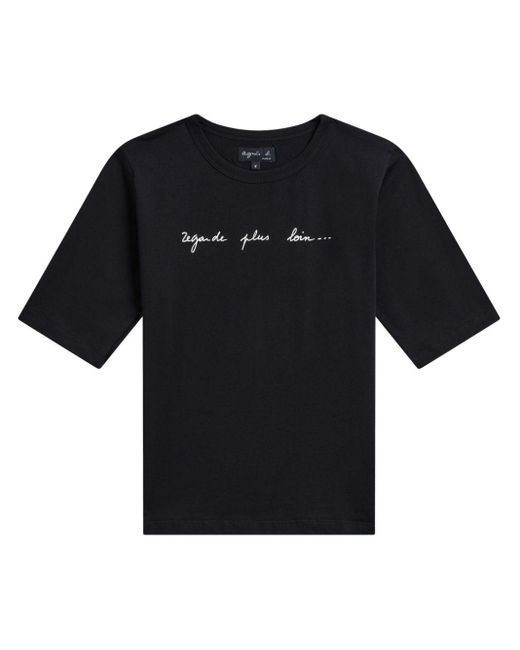 Agnes B. Black Brando Cotton T-shirt