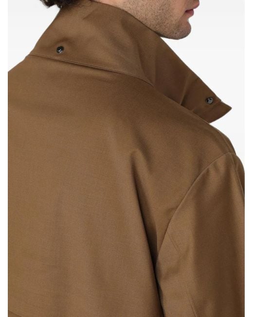 K-Way Brown Erhal Hooded Flap-Pocket Coat for men