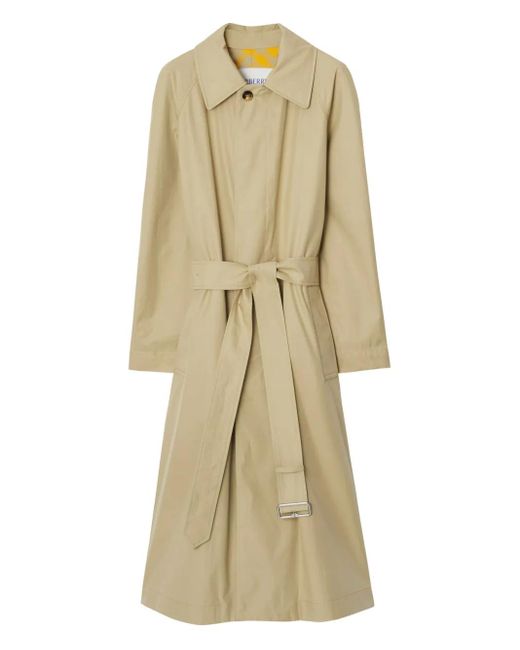 Burberry Yellow Ekd Checked Trench Coat