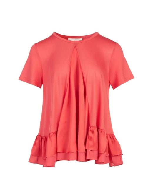 Club21 Red Ruffled Kayla Top