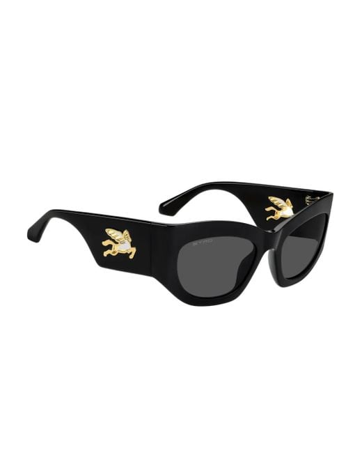 Etro Black Geometric-Frame Sunglasses
