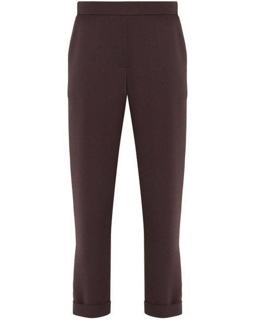 P.A.R.O.S.H. Brown Mid-rise Tapered-leg Trousers