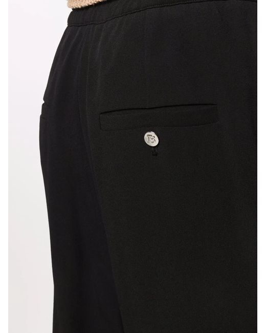 Balmain Black Slouchy Crepe Tapered-Leg Track Pants for men