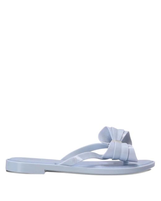 Melissa Blue Slim V Bow-Embellished Flip-Flops