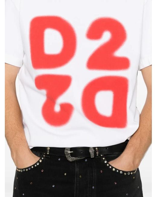 DSquared² Red Cotton T-Shirt For for men