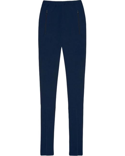 Wardrobe NYC Blue Front Ankle-Zip Leggings
