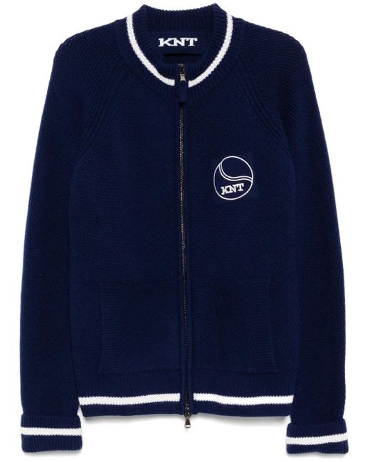 Kiton Blue Logo Patched Jacket for men