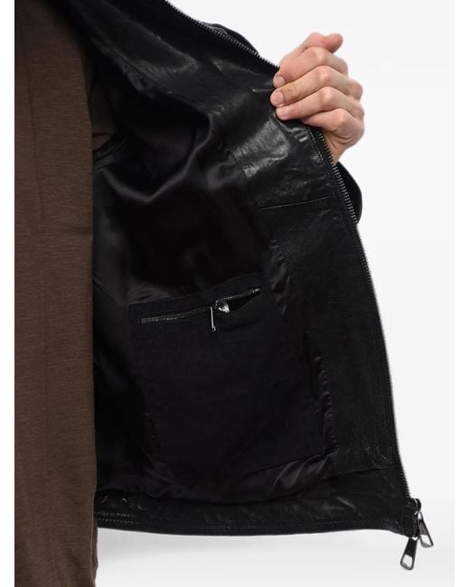 Neil Barrett Black Multi-Pocket Leather Jacket for men