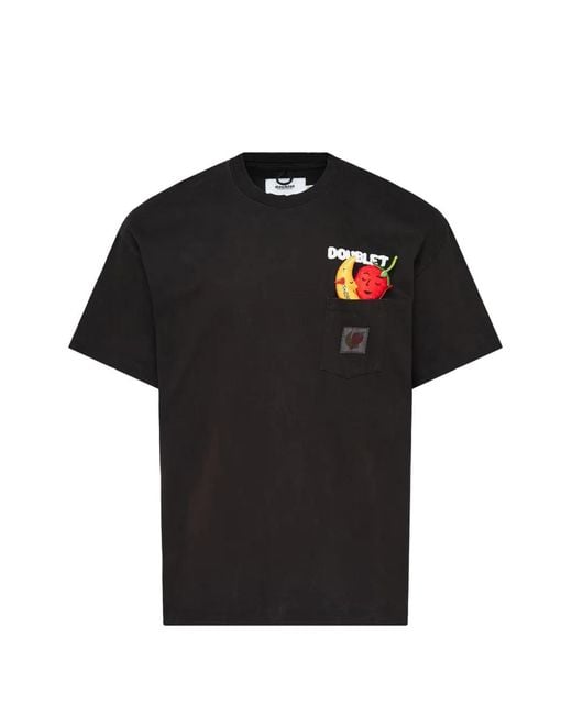 Doublet Black Patch-Detail T-Shirt for men