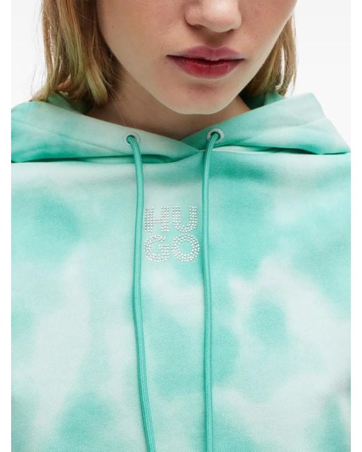 HUGO Green Batik-Hoodie Aus Frottee