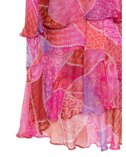 Rixo Pink Ls Preslee Ibiza Night Skirt