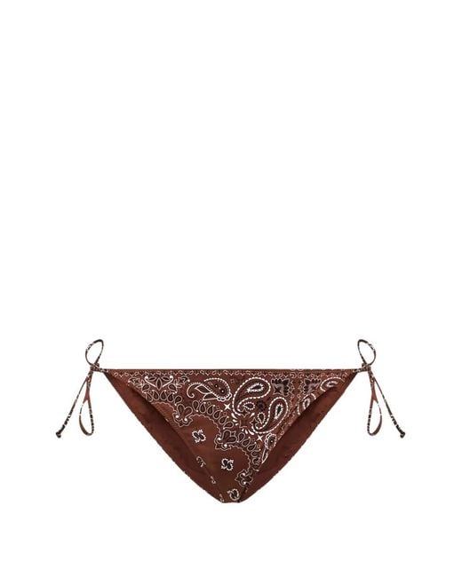 Mc2 Saint Barth Brown Leah Virgo Bandana-Print Bikini Bottoms