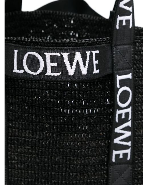 Loewe Black Logo-embroidered Woven Tote Bag for men