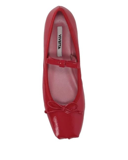 Vivetta Red Bow-Detail Ballet Flats
