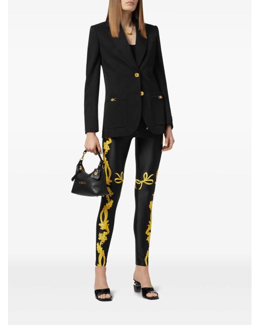 Versace Black Medusa Came Print Leggings