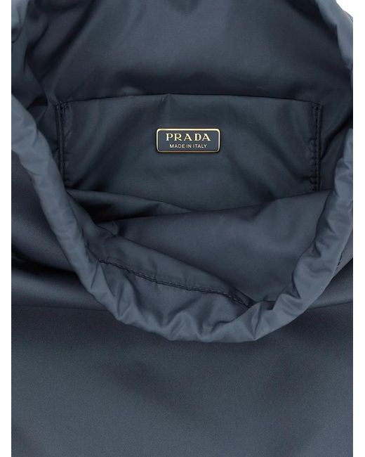 Borsa A Spalla Con Coulisse di Prada in Blue