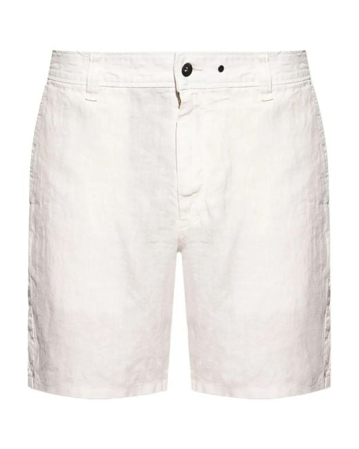 Rag & Bone White Linen Shorts for men