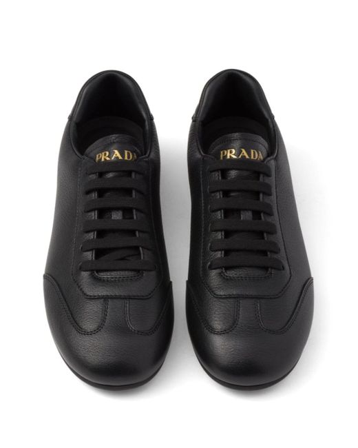 Prada Deer Leren Sneakers in het Black voor heren