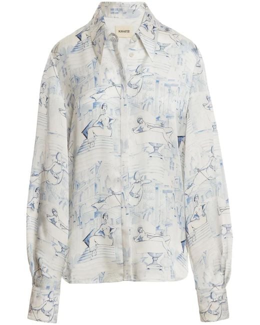 Khaite Gray The Minta Graphic-Print Shirt