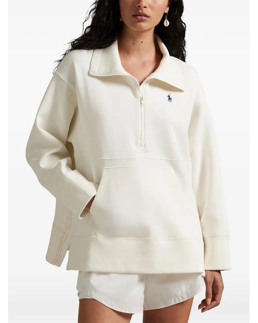 Polo Ralph Lauren White Polo Pony Half-Zip Sweatshirt