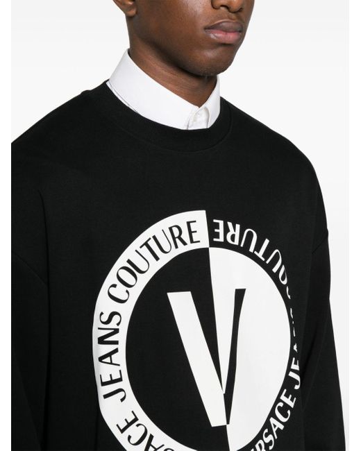 メンズ Versace ロゴ スウェットシャツ Black