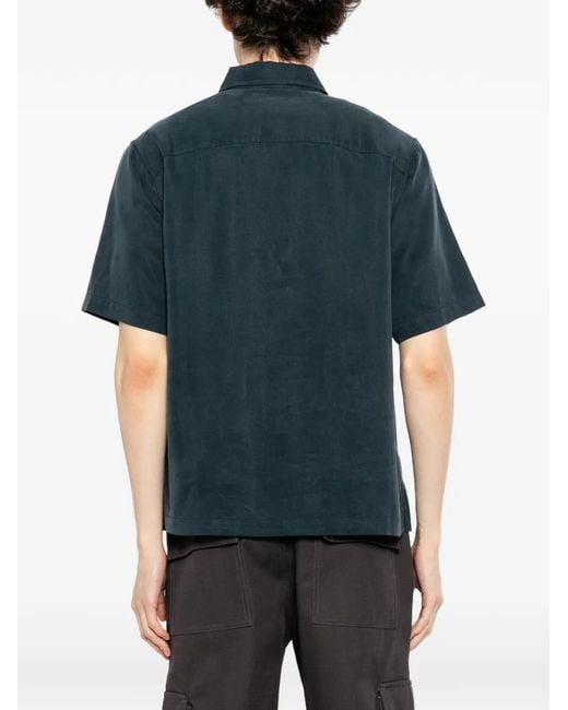 SPORT b. by agnès b. Blue Logo-Patch Shirt for men