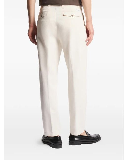 Fay White Archive Pleated Trousers for men