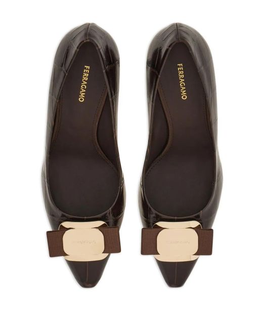 Zapatos New Vara con tacón de 85 mm Ferragamo de color Brown