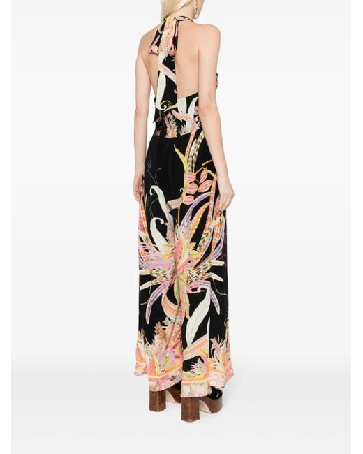 Mono largo con estampado floral Camilla de color Black