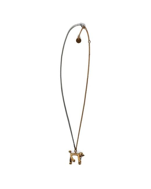 Marni Metallic Dog-Pendant Necklace for men