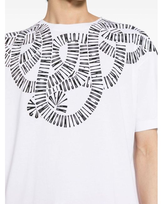 T-shirt en coton à imprimé Snake Wings Marcelo Burlon pour homme en coloris White