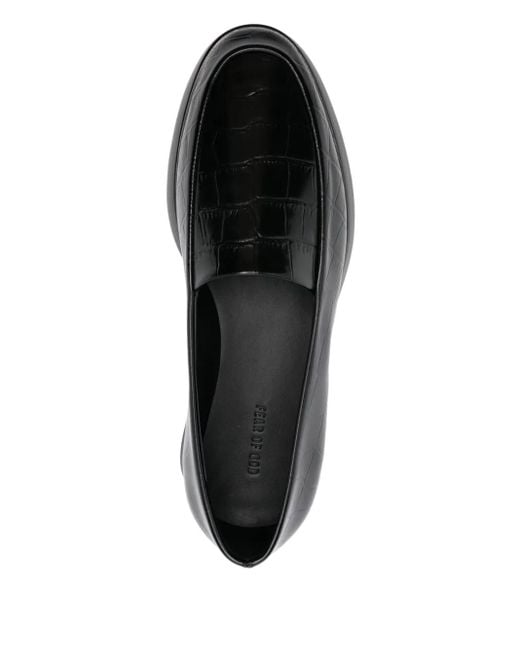 Fear Of God Black Crocodile-Embossed Loafers for men