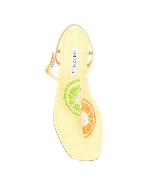 Aquazzura Metallic Citrus Sugar Sandals