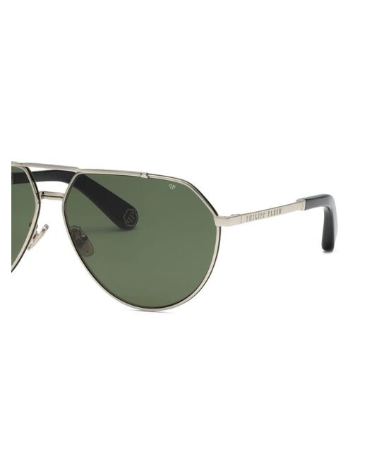 Philipp Plein Green Double-Bridge Pilot-Frame Sunglasses for men