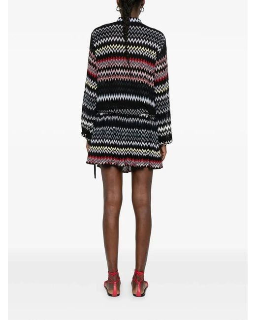 Missoni White Chevron-Pattern Mini Dress