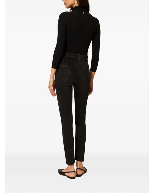 Twinset Black Skinny Jeans With Zip