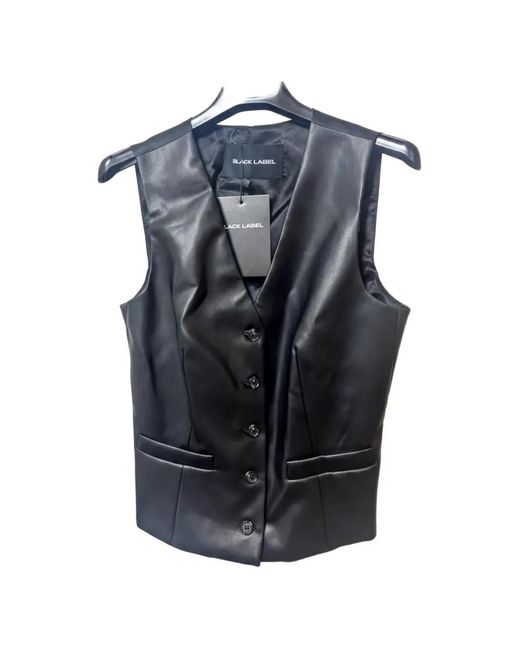 Ralph Lauren Blue Button-Up Leather Waistcoat