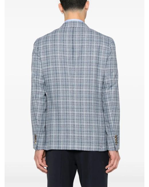 Etro Blue Single-Breasted Blazer for men
